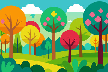 autumn landscape with trees