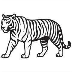 Obraz premium tiger silhouette vector illustrations in various poses