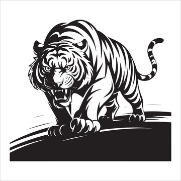 tiger silhouette vector illustrations in various poses