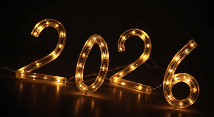 3d gold text with diamonds 2026 