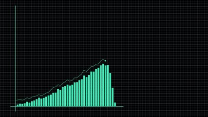 Animated graph showing progressive upward growth – business performance and financial development in 4K - Powered by Adobe