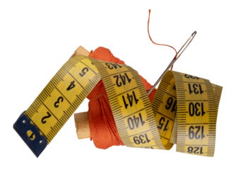 measuring tape and thread spool composition evokes the essence of craftsmanship and precision in sewing, perfect for textiles and design themed projects