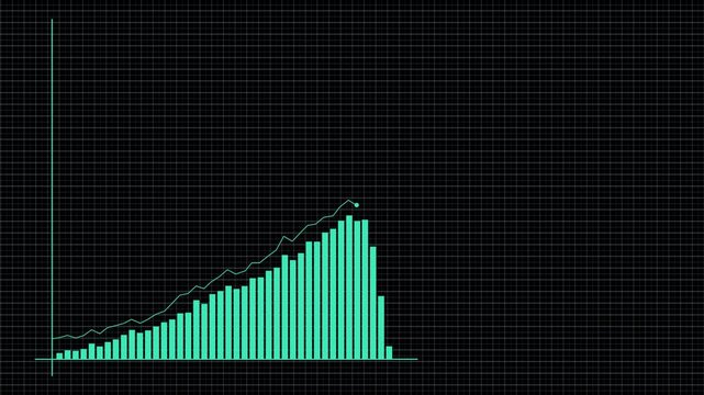 Animated graph showing progressive upward growth – business performance and financial development in 4K - Powered by Adobe
