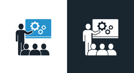 Technical skill training workshop icon - Vector icon symbol for website - Icon vector - Blue icon vector