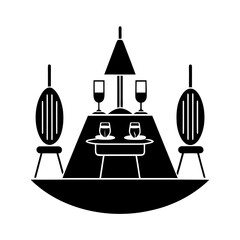family dinner table setup icon 