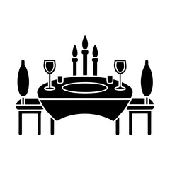 family dinner table setting icon 