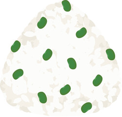 Onigiri/rice ball illustration, Bean Rice, Edamame / おにぎり・おむすびのイラスト 豆ご飯 枝豆 えだまめ