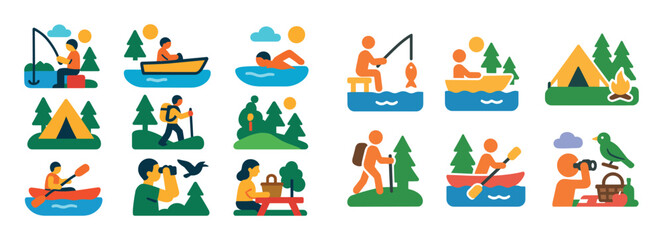 Naklejka premium Outdoor Activity Icons