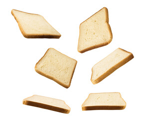 floating slices of white bread against a black backdrop symbolizes simplicity, comfort food, and the timeless appeal of a staple food for all backgrounds