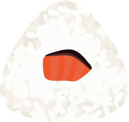 Onigiri/rice ball illustration, Salmon, grilled salmon / おにぎり・おむすびのイラスト 鮭 しゃけ さけ 焼き鮭