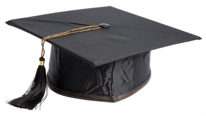 Academic hat cut out on PNG isolated on white background. AI GENERATED.
