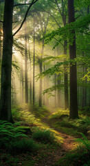 Trend walpapper forest, mist, sunrise, trees, landscape, nature, green, morning, fog, environment, sunlight, calm, outdoor, travel, scenic, mountain, freshness, peaceful, wilderness, natural, adventur