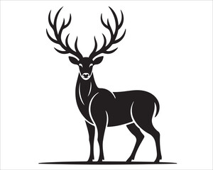 Elegant deer head vector logo design for wildlife and forest themes