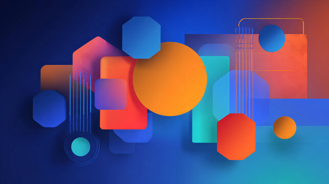 Abstract geometric shapes creating a colorful gradient background design