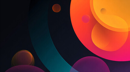Abstract orange and pink circles on dark background representing modern data flow