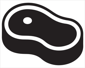 Minimalist butcher meat icon black and white graphic