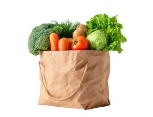 Brown paper bag overflowing with fresh, healthy produce (1)
