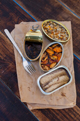 Different cans of canned