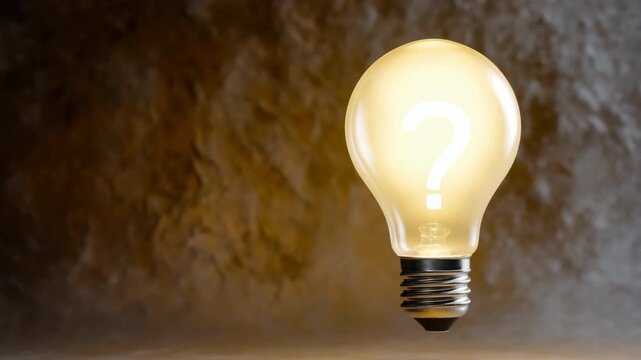 Floating lightbulb with question mark symbolizing creativity and innovation