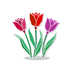 Geometric Tulip Flower for design element 