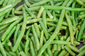 Close-up of fresh green beans, a healthy and versatile vegetable, ready for cooking and consumption