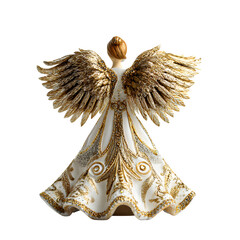 Elegant angel figurine with golden wings for decoration