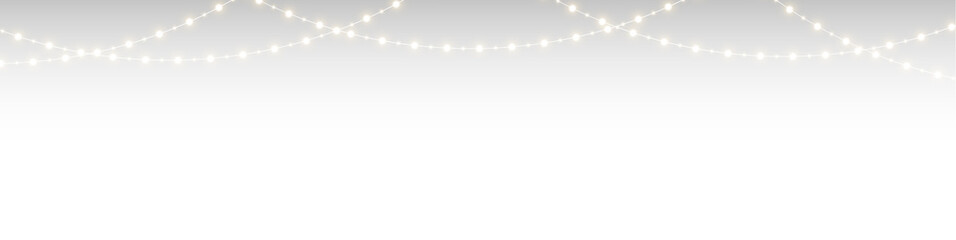 Bright bokeh garland decoration with glowing string.