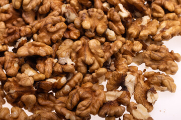 Pile of ripe walnuts ready to eat