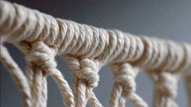 Intricately knotted macrame whispers tales of bohemian gatherings and Yarn Bombing Day, celebrating crafty interwoven artistry and zen