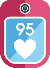 Smartwatch is displaying a heart rate reading, indicating a healthy lifestyle