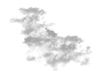 Realistic cloud illustration fluffy and detailed isolated on transparent background png for compositing and design projects