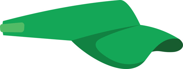 Green sun visor cap protecting from sunlight, isolated on white background