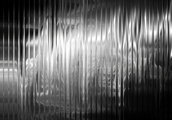 Monochromatic abstract light patterns behind vertical lines