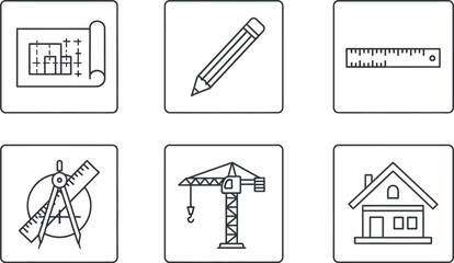 Vector art of construction and architecture elements