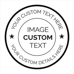 Circular Stamp Template with Custom Text and Image Area