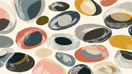 Brushstroke Abstract Circles Pattern