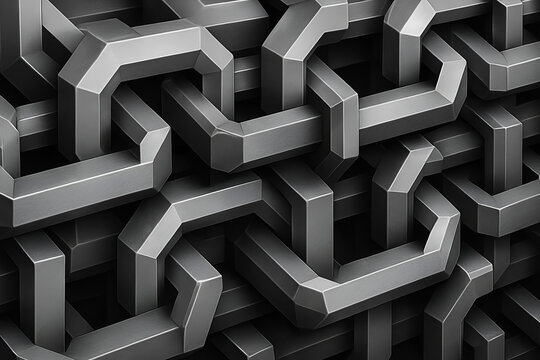 Abstract 3D Network of Interwoven Fractal Neural Paths