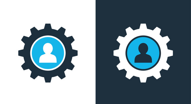 User settings gear icon vector art - Vector icon symbol for website - Icon vector - Blue icon vector