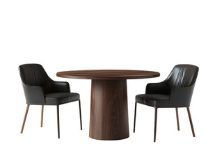 Stylish dining table and chairs. Interior design.