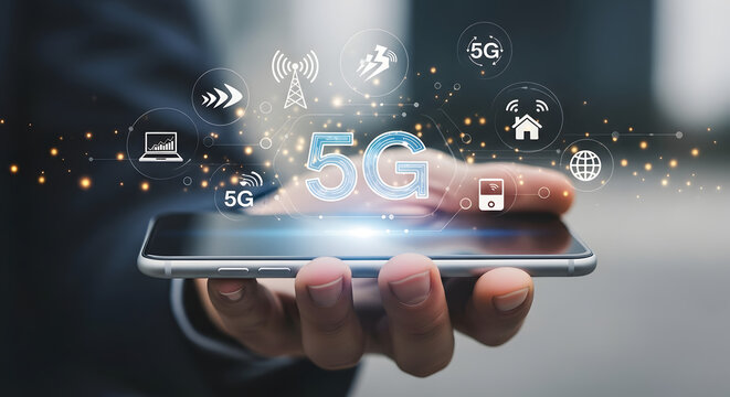 5G Technology Network Connection and High-Speed Communication Concept