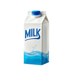 Carton of fresh milk isolated on black, healthy drink.
