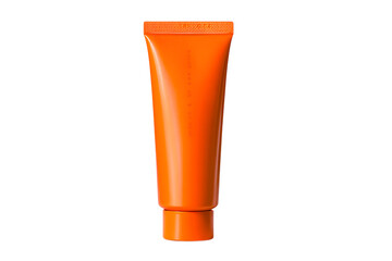Blank orange tube for cosmetics, skincare, or paint.