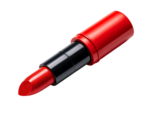 Classic red lipstick for makeup and beauty enhancement.