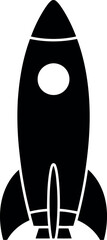 Sleek black rocket ship taking off futuristic space travel icon vector