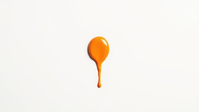 Vibrant Orange Drop on White Background
