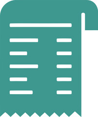 Teal receipt icon simple minimalist business transaction document vector