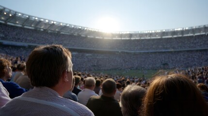 An ocean of anticipation buzzes in the sunlit stadium, echoing camaraderie akin to World Sports Journalists Day