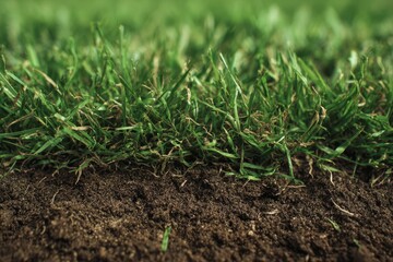 Aerated Lawn in a Public Park. Full Frame Image of Freshly Aerated Grass for Lawn Maintenance