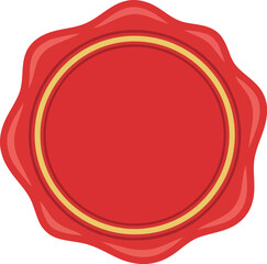 Elegant red wax seal stamp official document seal certified approved vector