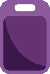 Purple cutting board isolated on white background, kitchen utensil for cooking